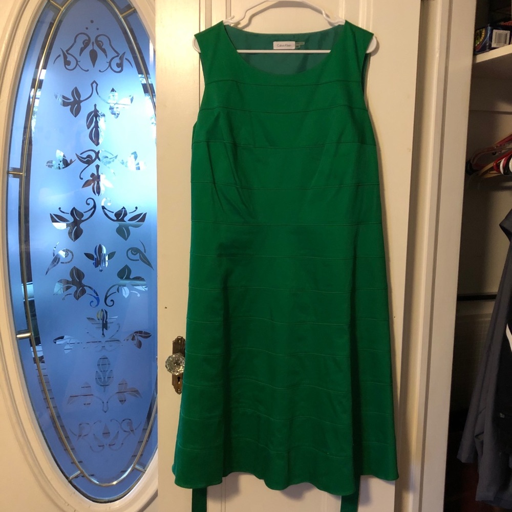 Calvin Klein Emerald green sleeveless dress
